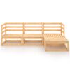 vidaXL Garden Lounge Set Natural Pine Solid Pinewood 4 Piece Set Modular