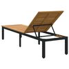 vidaXL Sun lounger Reclining Black 200 x 55 x 35cm Solid Acacia wood