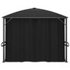 vidaXL Gazebo with Curtains 157.5"x118.1"x104.3" Anthracite