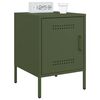 vidaXL Bedside Cabinet Set of 2 Olive Green Steel 14.2 x 15.4 x 19.9 in