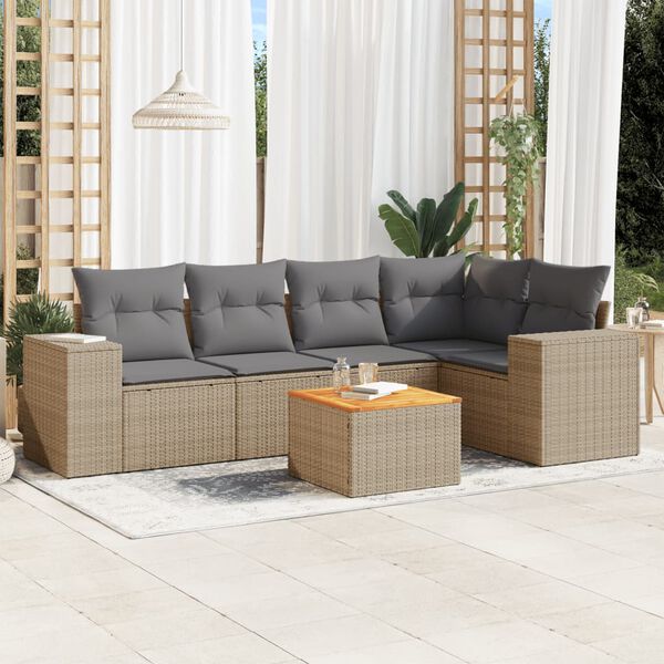 vidaXL Garden Sofa Set Beige, Light Grey