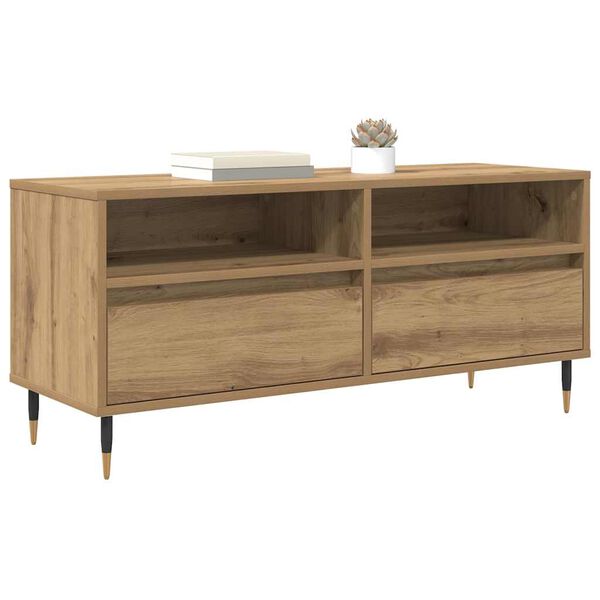 vidaXL TV Cabinet with Drawer Artisan Oak 39.37 x 13.58 x 17.52 in