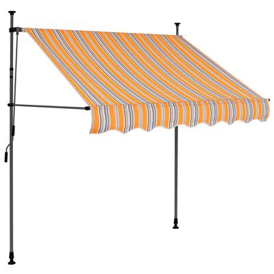 vidaXL Manual Retractable Awning with LED 78.7" Yellow and Blue
