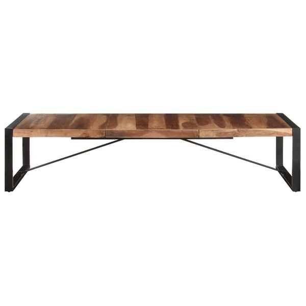vidaXL Coffee Table Natural Wood, Black Solid Acacia Wood, Rubberwood, Steel