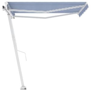 vidaXL Retractable Awning Blue and White