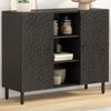 vidaXL Side Cabinet Black Solid mango wood, engineered wood, iron