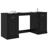 vidaXL Desk with Cabinet with Door Black Oak 60.83 x 19.69 x 29.53 in
