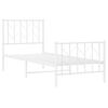 vidaXL Bed Frame White Steel 29.5 x 75 in Bed Frame Rectangular