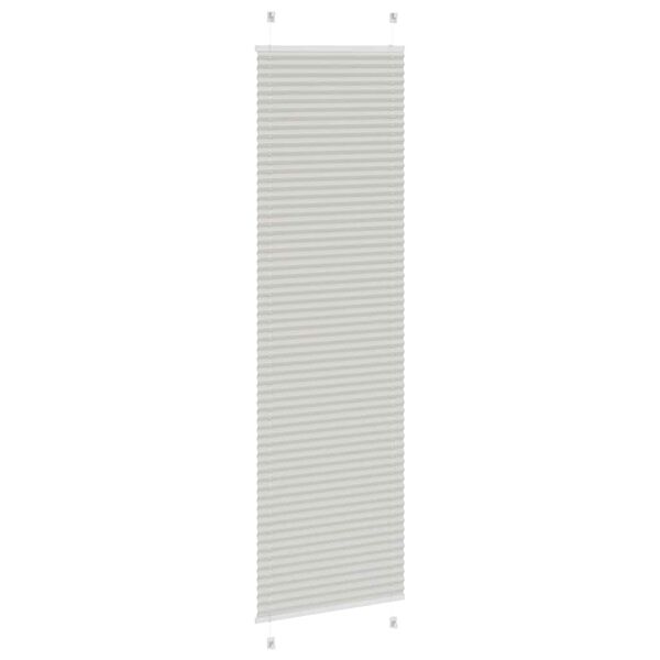 vidaXL Pleated Blind Light grey 100% Polyester 78.7 in x 25.6 in