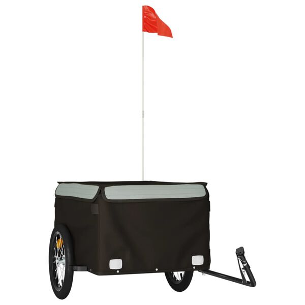 vidaXL Bike Trailer Black and Gray 99.2 lb Iron