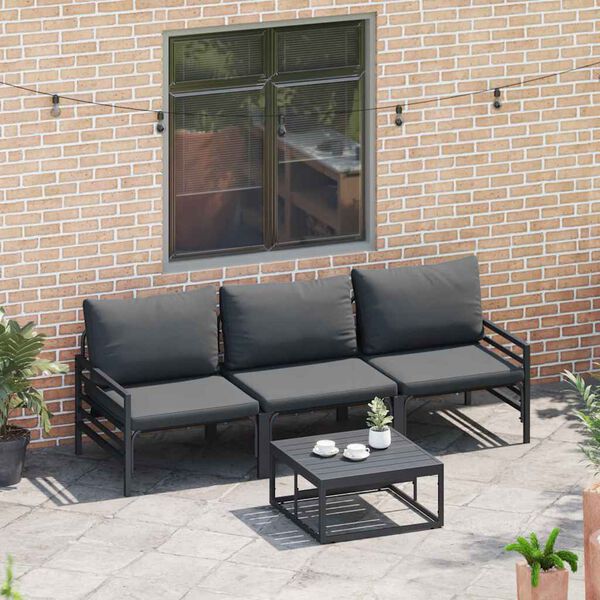 vidaXL Garden Sofa Set Anthracite Steel