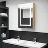 vidaXL Bathroom Cabinet White and oak MDF with melamine finish, glass