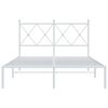vidaXL Bed Frame White Steel 47.2x78.7 in Bed Frame Rectangular