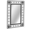 vidaXL Wall Mirror Black Powder-coated steel, Mirrored glass