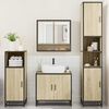 vidaXL Bathroom Furniture Set Sonoma Oak Engineered Wood, Metal Standard