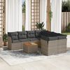 vidaXL Garden Sofa Set Grey PE Rattan Extra Large Modular