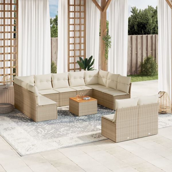vidaXL Garden Sofa Set Beige