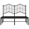 vidaXL Bed Frame Black Powder-Coated Steel 47.2x79 in Bed Frame
