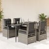 vidaXL 5 Piece Patio Dining Set with Cushions Light Gray Poly Rattan