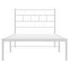 vidaXL Metal Bed Frame White Steel Single Metal Bed Frame Rectangular