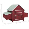 vidaXL Chicken Coop Red and white, Green roof