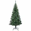 vidaXL Artificial Pre-lit Christmas Tree Green 59.1" PVC and Metal