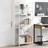 vidaXL Shelf Cabinet White Engineered wood, Steel Medium Shelf Cabinet