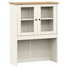 vidaXL Highboard White Solid pine wood, engineered wood, metal, glass