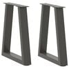 vidaXL Dining Table Leg Set of 2 Anthracite Powder-Coated Steel Medium