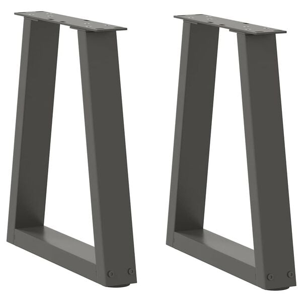 vidaXL Dining Table Leg Set of 2 Anthracite Powder-Coated Steel Medium