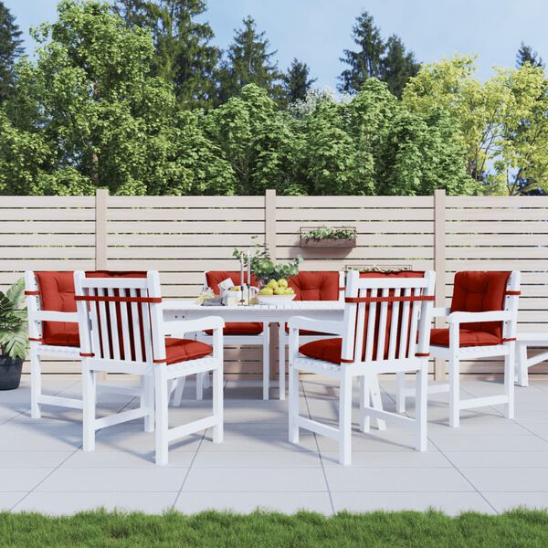 vidaXL Lowback Chair Cushion Set of 6 Melange red