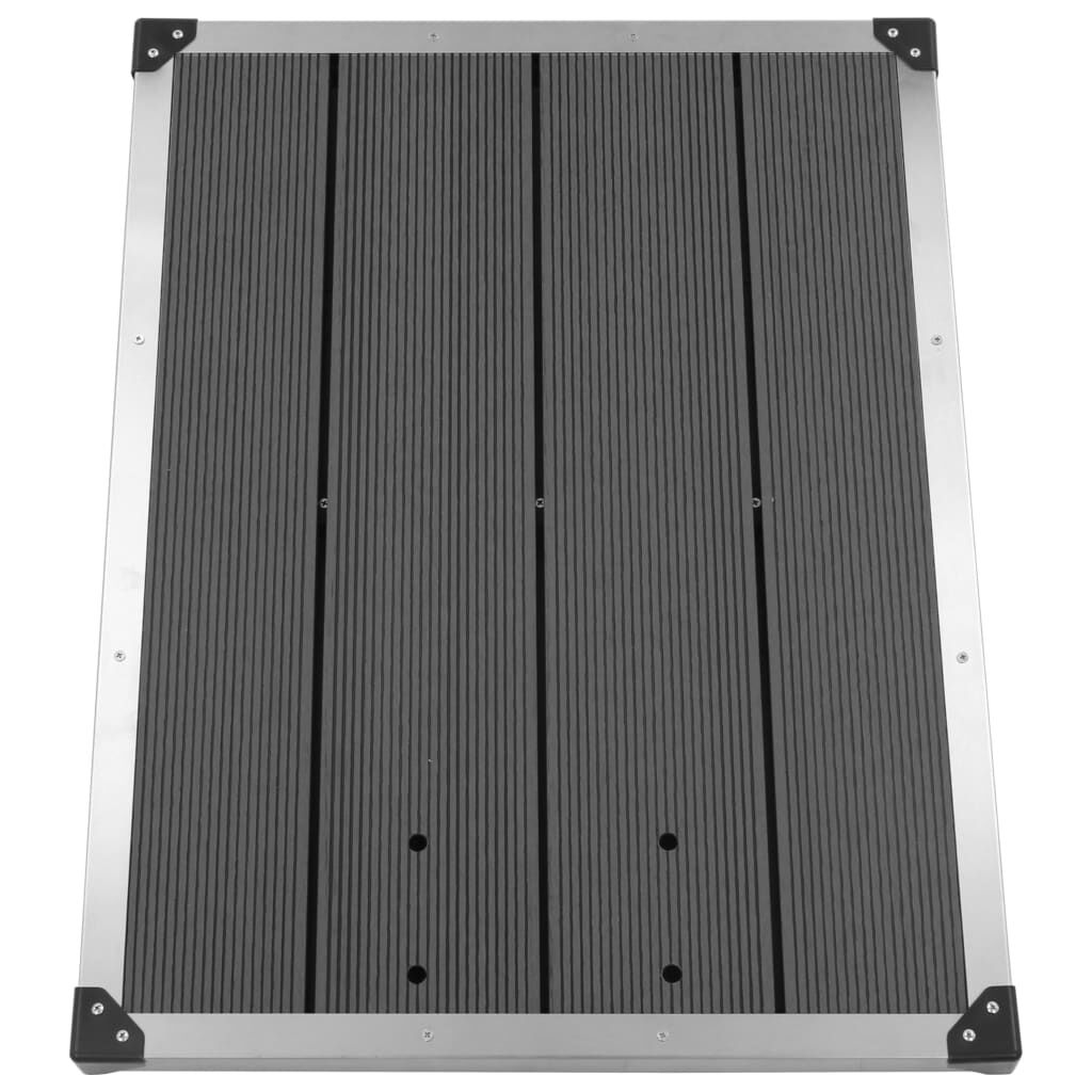 vidaXL Outdoor Shower Tray WPC Stainless Steel 31.5"x24.4" Gray Garden Base 
