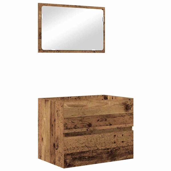 vidaXL Bathroom Furniture Set 2 pcs Old Wood 57 x 37 x 45 cm