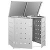 vidaXL Double Wheelie Bin Shed 63.4 gal Stainless Steel