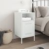 vidaXL Bedside Cabinet White Cold-rolled steel Compact Adjustable Feet