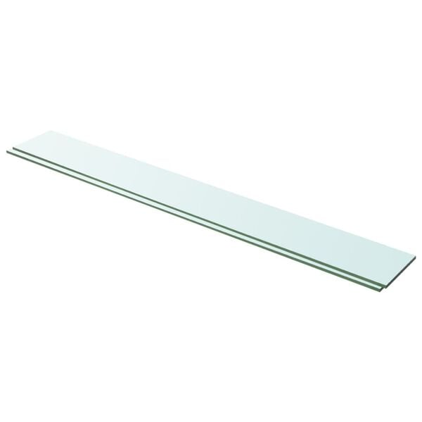 vidaXL Glass Panel Set of 2 Clear Toughened glass 39.4 x 4.7 in