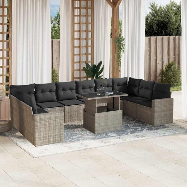 vidaXL Garden Sofa Set Light Grey, Anthracite