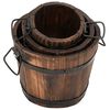 vidaXL Bucket Planter Set Set of 3 Burned Look