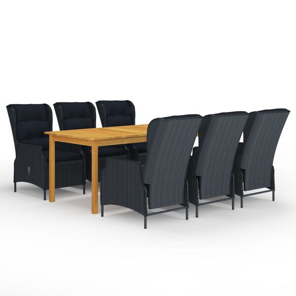 vidaXL Dining Set Dark Grey, Black