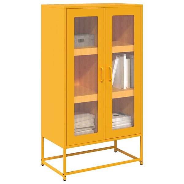 vidaXL Highboard Mustard Yellow Cold-rolled steel Standard