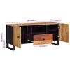 vidaXL TV Cabinet Natural wood with black