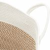vidaXL Storage Basket Brown and white Woven cotton ropes T Foldable