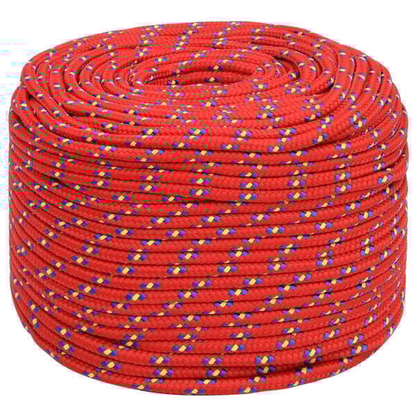 vidaXL Boat Rope Red 0.31 " 82.0 ' Polypropylene