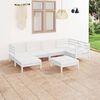 vidaXL Garden Lounge Set White Solid pinewood Standard Modular Rustic