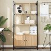 vidaXL Bookcase Sonoma Oak Engineered wood, Steel Medium Bookcase