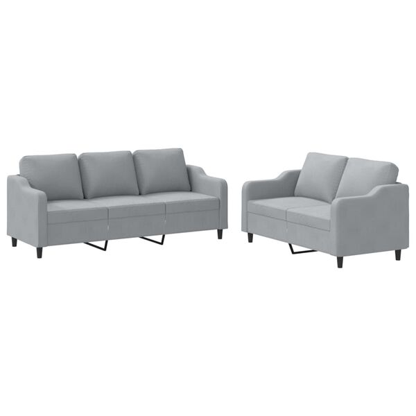 vidaXL Sofa Set Light grey 100% polyester, metal, textilene, plywood