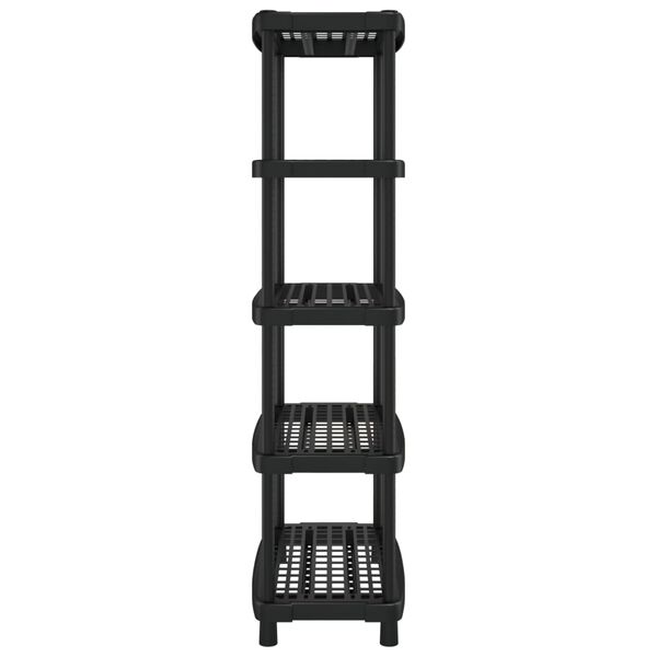 vidaXL Storage Shelf 5-Tier Black 36.8"x17.9"x76.6" PP