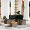 vidaXL Garden Sofa Set Grey Poly Rattan Medium Modular Garden Sofa Set