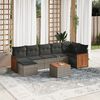 vidaXL Garden Sofa Set Grey PE rattan Large Removable Covers