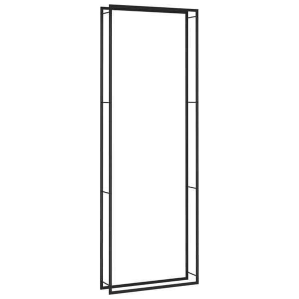 vidaXL Firewood Rack Matt Black 43.3"x11"x122.8" Steel